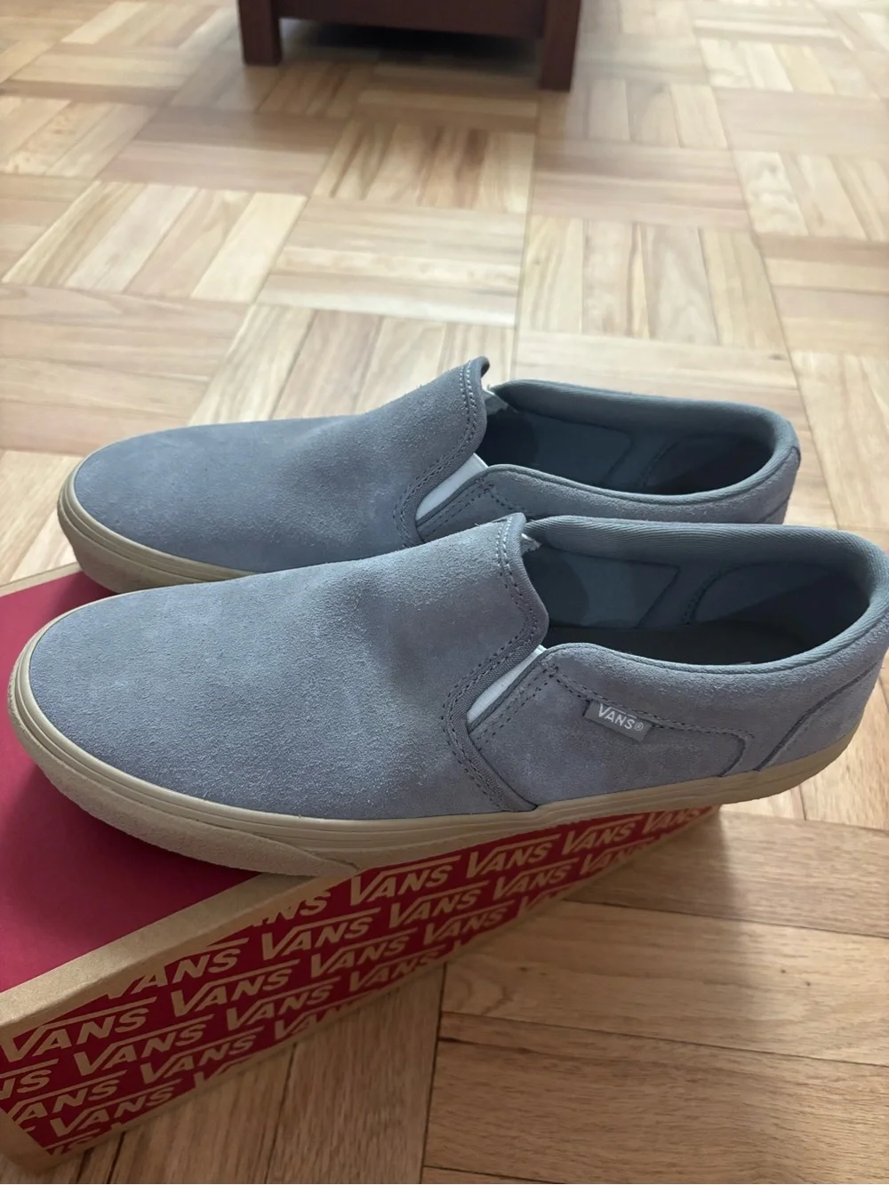 Men's Vans Shoes Size 13 Asher Crepe Frost Gray Slip On Sneakers Suede
